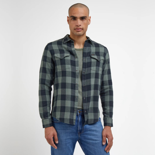 Lee Western Flannel Shirt - Fort Green (L66RRRA15)