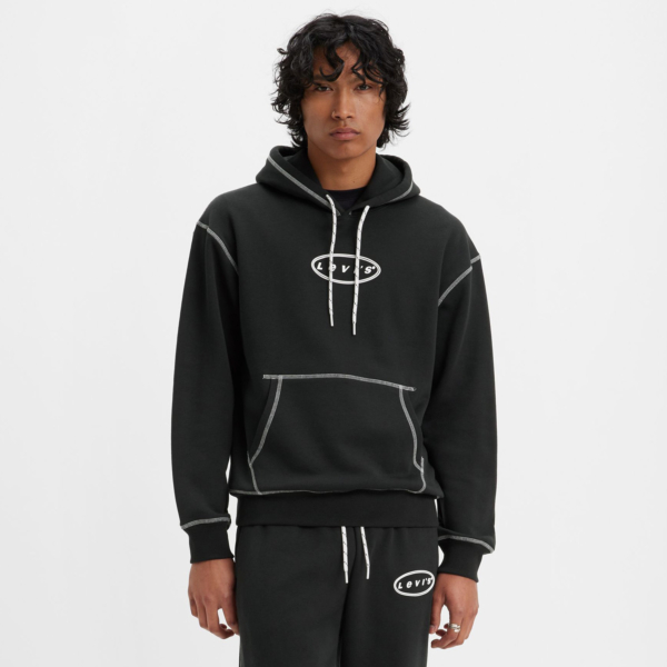Levi’s® Cover Stitch Relaxed Graphic Hoodie - Caviar (A6274-0000) 