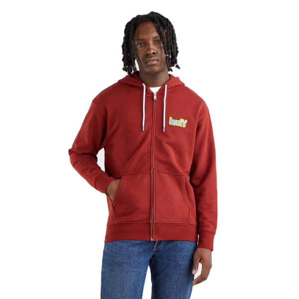 Levi’s® Graphic Zip Up Relaxed Hoodie - Fired Brick (38717-0005)