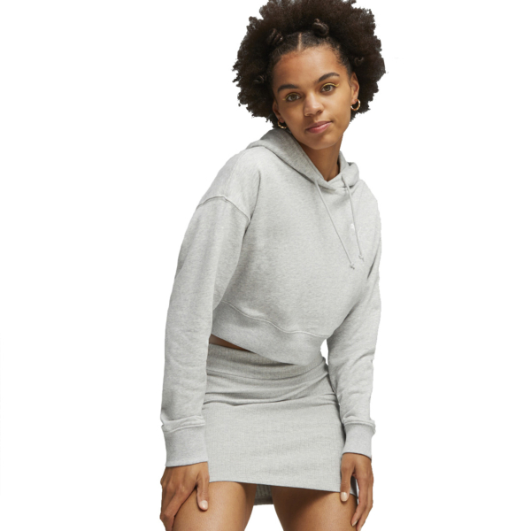 Puma Classics Cropped Women Hoodie - Gray Heather (621409-04)
