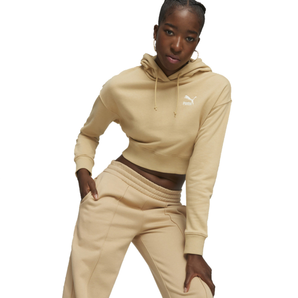 Puma Classics Cropped Women Hoodie - Sand Dune (621409-84)