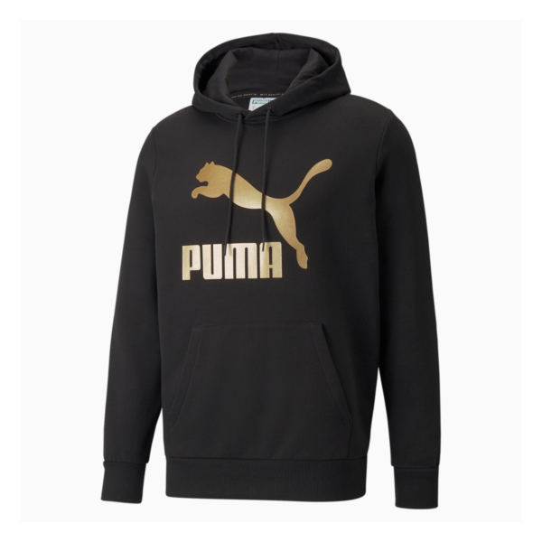 PUMA Classics Logo Hoodie - Black/ Gold (530085-56)