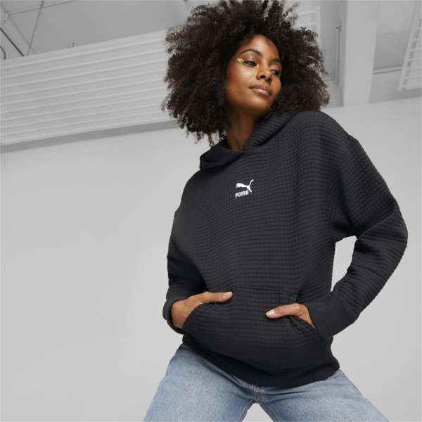 Puma Classics Quilted Women Hoodie - Black (535695-01)