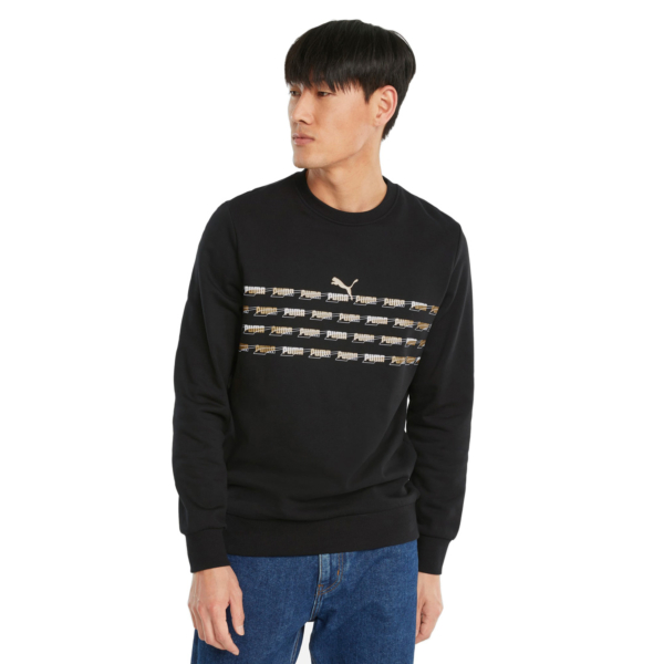 PUMA Graphic Crew Sweatshirt - Black/ Gold (531523-56)