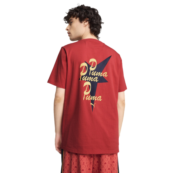 Puma Road To Unity Graphics Relaxed T-Shirt for Men in Faded Red (629617-15) 
