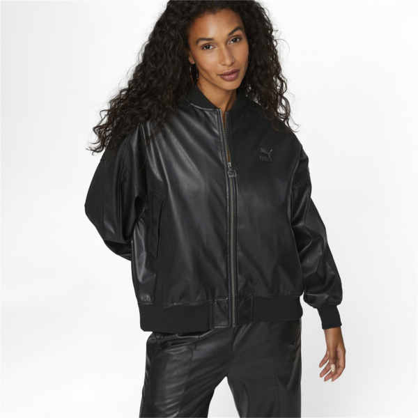 Puma T7 Synthetic Leather Bomber Jacket - Black (535579-51)