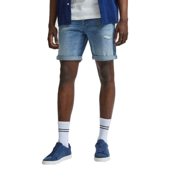 SELECTED Alex Ripped Denim Shorts Stretch (16079614-Mid-Blue)