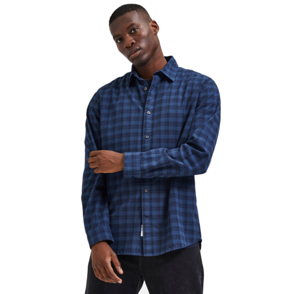 Selected Checked Men Shirt (16086515-MoonlitOcean)