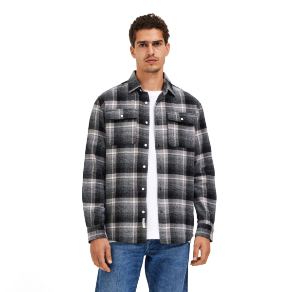 Selected Checked Flannel Shirt (16086517-Grey)