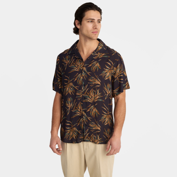 Staff Gallery Troy Men’s Short Sleeve Relaxed Resort Shirt - Blue/ Black (61-216.053.N0000)