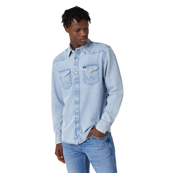 WRANGLER 27MW Denim Shirt - Used Bleach (W5MSLW30R)