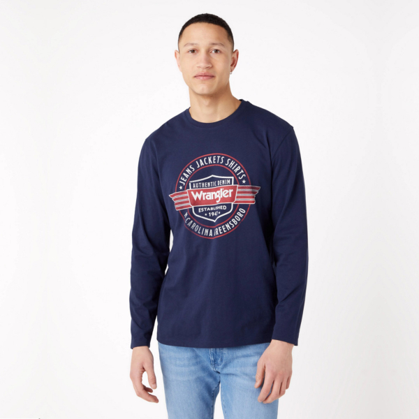 Wrangler Americana Long Sleeve Tee - Navy (W70QD3114)