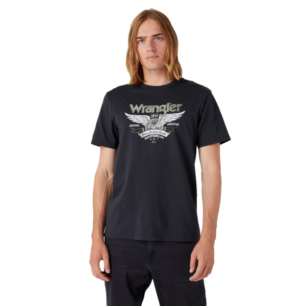 Wrangler Americana Tee In Faded Black (W70PEEXV6)