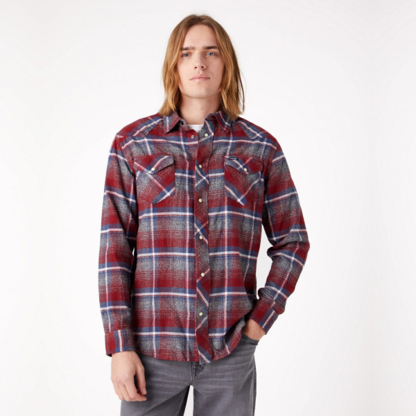 Wrangler Heritage Flannel Shirt - Rhubarb Red (W5D1LAXRO)