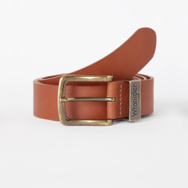 Wrangler Metal Loop Men’s Leather Belt - Cognac (W0080US6K) 