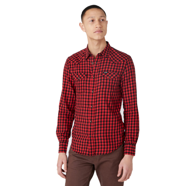 WRANGLER Western Men Shirt - Mars Red (W5F03OX3A)