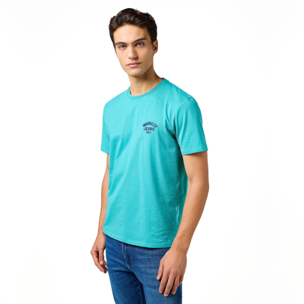 Wrangler Woven Small Logo Relaxed Men’s Tee - Latigo Bay (112362813)