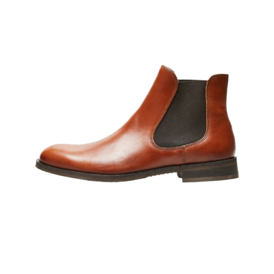 SELECTED Louis Leather Chelsea Boots - Cognac (16070195-CGNC) 