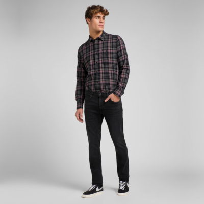 Lee Luke Tapered Τζιν Ανδρικό - Μαύρο Πετροπλυμένο (L719HFLN)
