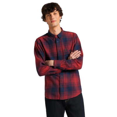 LEE Riveted Men Shirt - Red Ocre (L66INNOE) 