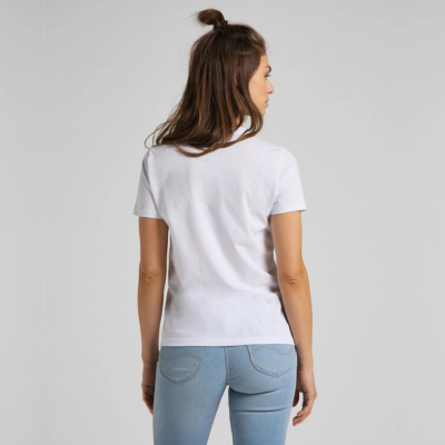 LEE Slim Logo Women T-Shirt - Bright White (L44NEPLJ)