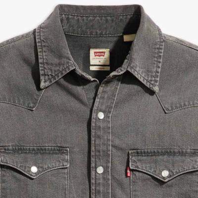 Levi’s® Classic Western Men’s Denim Shirt - Calypso Grey (85745-0148/ detail) 