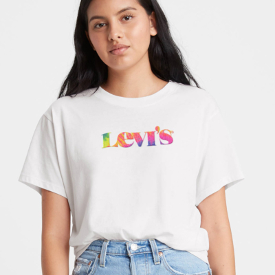 Levi’s® Varsity Μπλουζάκι Γυναικείο Λογότυπο Λευκό (69973-0207) 