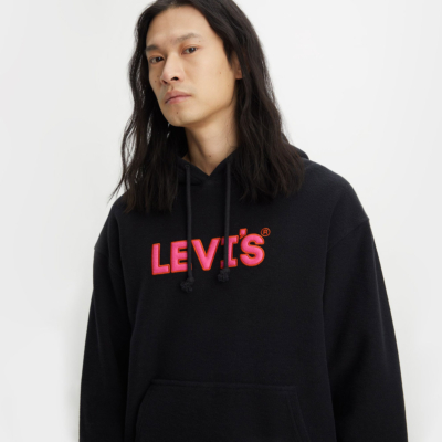 Levi’s® Relaxed Φούτερ Κουκούλα με Λογότυπο Ανδρικό - Μαύρο (38479-0250)