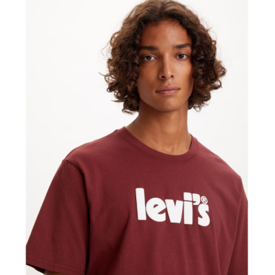 Levi's® Μπλουζάκι Ανδρικό με Λογότυπο - Μπορντώ (16143-0143)
