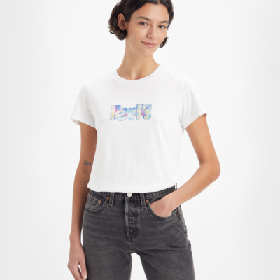 Levi’s® Μπλουζάκι Γυναικείο με Λογότυπο - Λευκό