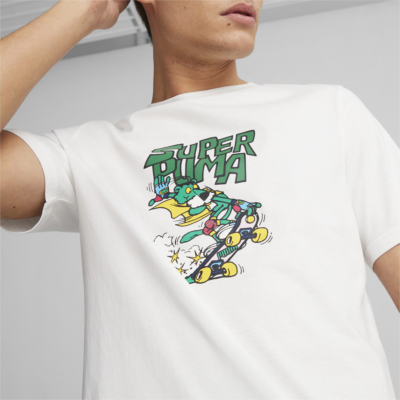 Puma T-Shirt Ανδρικό με Τύπωμα - Λευκό (539460-02) 