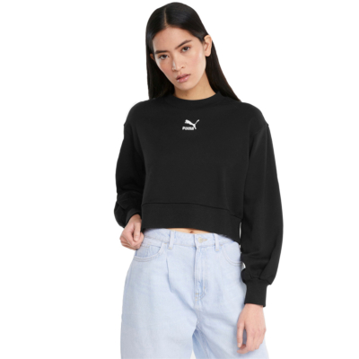 PUMA Classics Puff Sleeve Crew Sweater - Black (531616-01) 