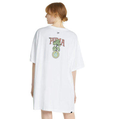Puma Downtown Graphic Tee Dress in White (533591-02) 