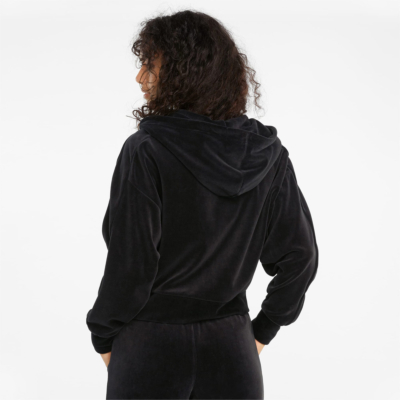 PUMA Iconic T7 Velour Zip Hoodie Women - Black (589996-01) 