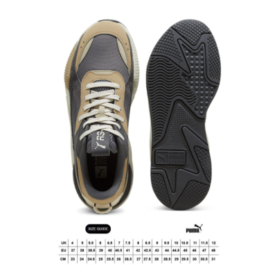 Puma RS-X Suede Sneakers - Dark Gray/ Prairie Tan (391176-12/ size guide)