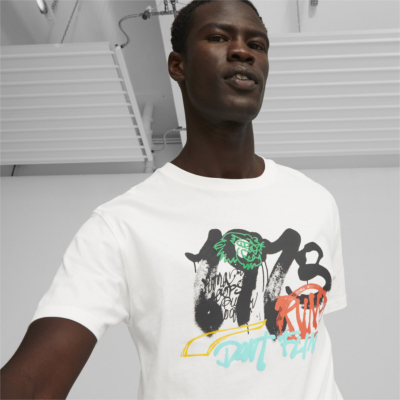 Puma Showcase Μπλουζάκι Ανδρικό με Σχέδιο - Λευκό (539237-01) 