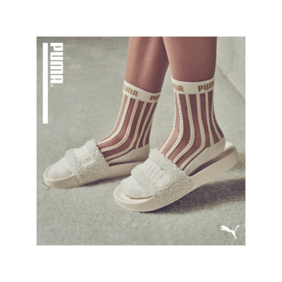 PUMA Transparent Stripe Women Short Socks - 2 Pack - Peach (907366-04)