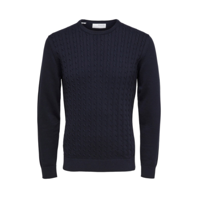 Selected Aiko Knitted Cable Pullover for Men (16086736-SkyCaptain) 