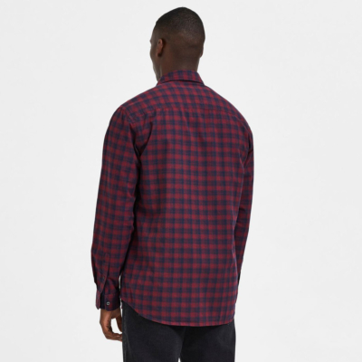 Selected Checked Men Shirt in Burgundy (16086515) 