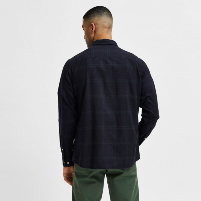 SELECTED Slim Flannel Men Shirt (16074464-DarkestSpruce) 