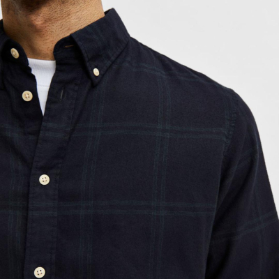 SELECTED Flannel Shirt (16074464-DarkestSpruce) 