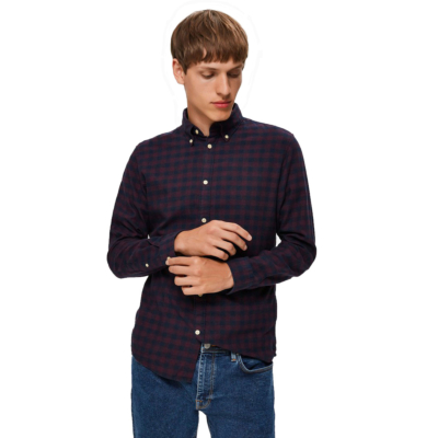 SELECTED Homme Slim Flannel Shirt - Port Royale (16074464)