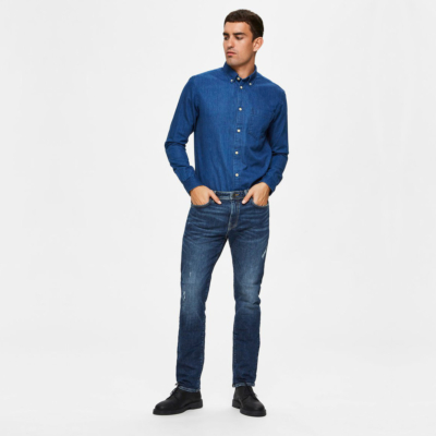 SELECTED Men Leon Jeans Slim - Medium Blue (16075446)