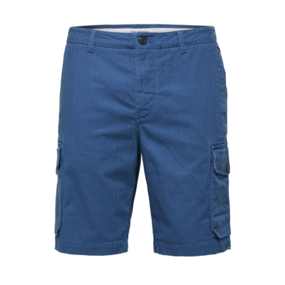 SELECTED Marcos Cargo Cotton Shorts - Blue (16078883) 
