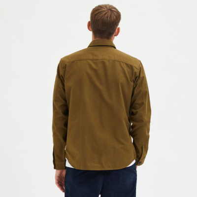 Selected Cotton Men Overshirt (16086545-Olive) 
