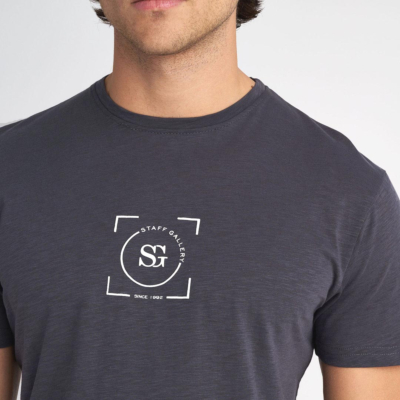 Staff T-Shirt Ανδρικό με Λογότυπο - Ανθρακί (64-011.053.N0097)