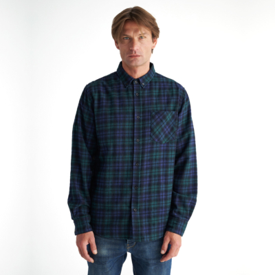 Staff Jason Men’s Flannel Slim Shirt - Green/ Blue (61-009.052.N0000) 