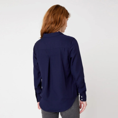 WRANGLER 1 Pocket Stripe Women Shirt - Navy Blue (W5R42MXKB)