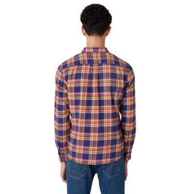 WRANGLER Two Pocket Flap Flannel Men Shirt - Patriot Blue (W5A53WX5H) 