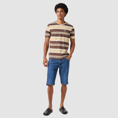 Wrangler Colton Τζιν Βερμούδα Ανδρική - Μπλε Πετροπλυμένη (112350824) 